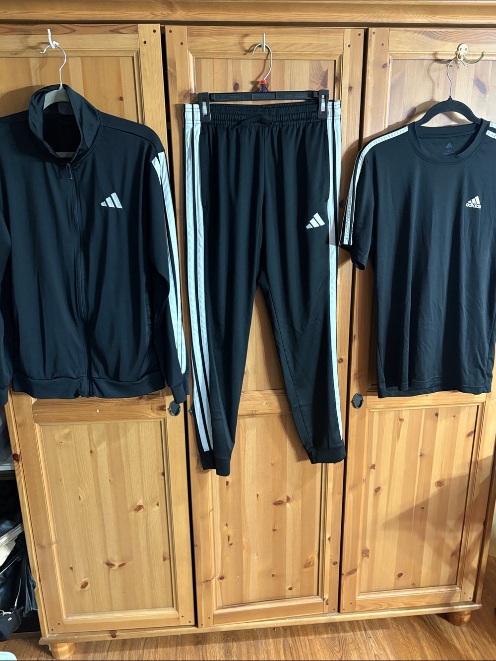 Men's adidas 3-Piece Matching Set – Zip Jacket, Track Pants & Tee